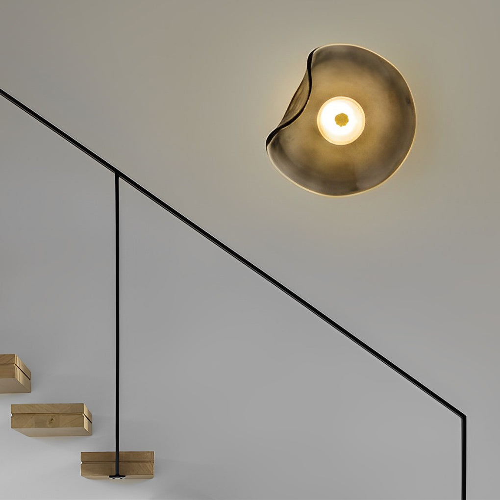 Postmodern Irregular Round Glass Wall Sconce Lamp
