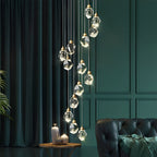 Modern Spiral Crystal Chandelier for High Ceilings