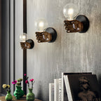 Retro Industrial Resin Hand Fist Wall Sconce Lamp