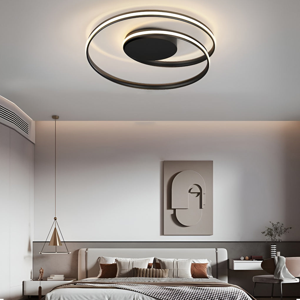 Modern Circular LED Flush Mount Ceiling Light with Stepless Dimming