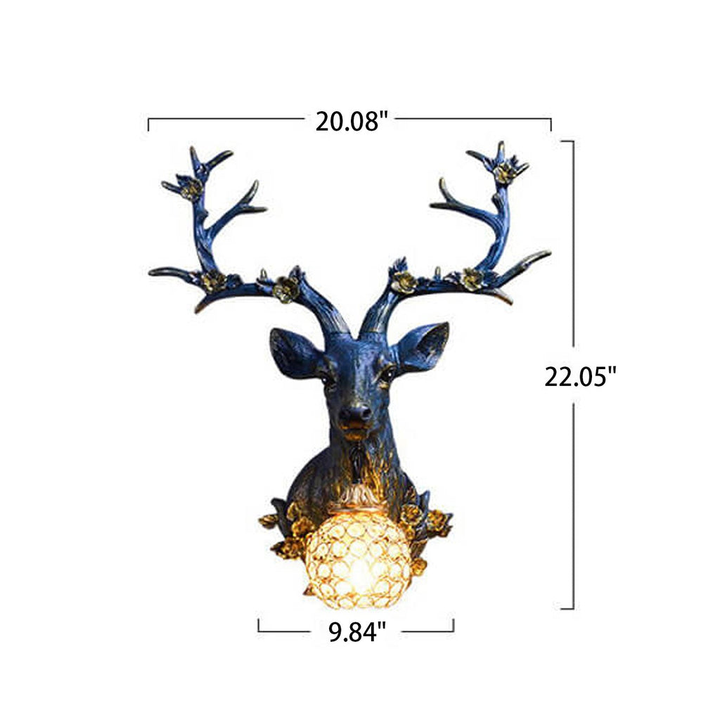 Industrial Deer Head Wall Sconce