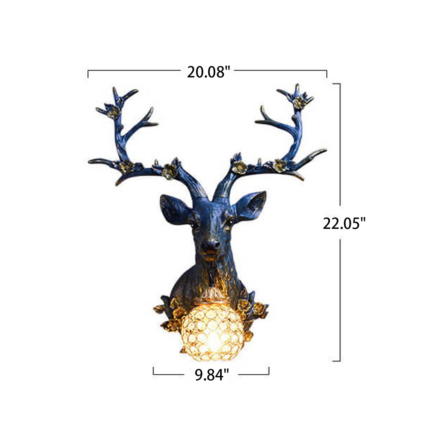 Industrial Deer Head Wall Sconce