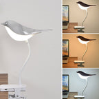 Nordic Bird Clip LED Night Light - USB Rechargeable Table Lamp