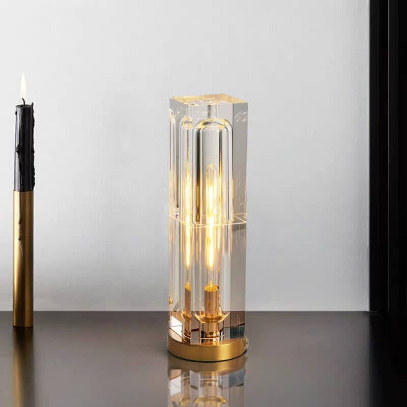 Contemporary Crystal Geometric 1-Light Table Lamp