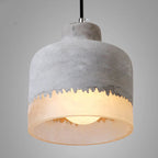Minimalist Grey Cement Pendant Light - 1-Light Design