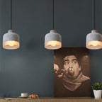 Minimalist Grey Cement Pendant Light - 1-Light Design