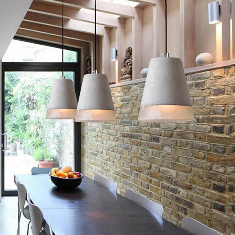 Minimalist Grey Cement Pendant Light - 1-Light Design
