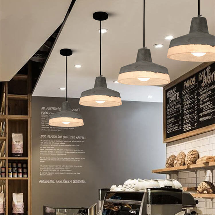 Minimalist Grey Cement Pendant Light - 1-Light Design