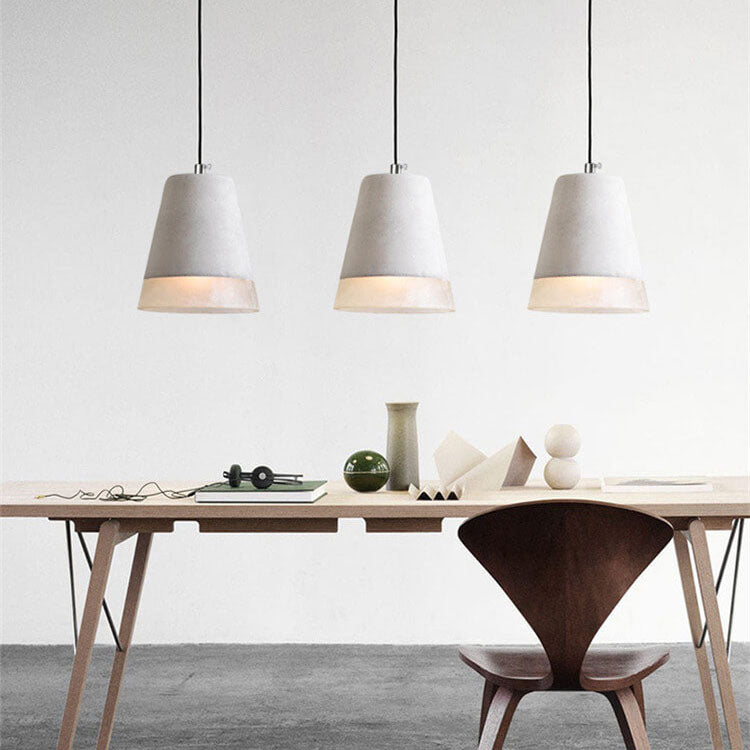 Minimalist Grey Cement Pendant Light - 1-Light Design