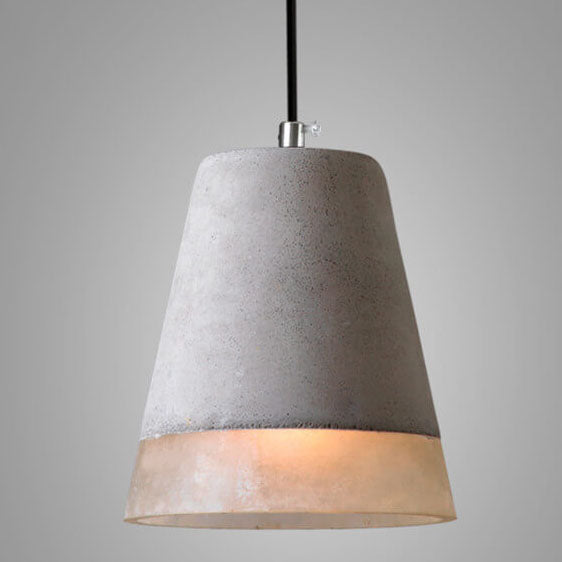 Minimalist Grey Cement Pendant Light - 1-Light Design