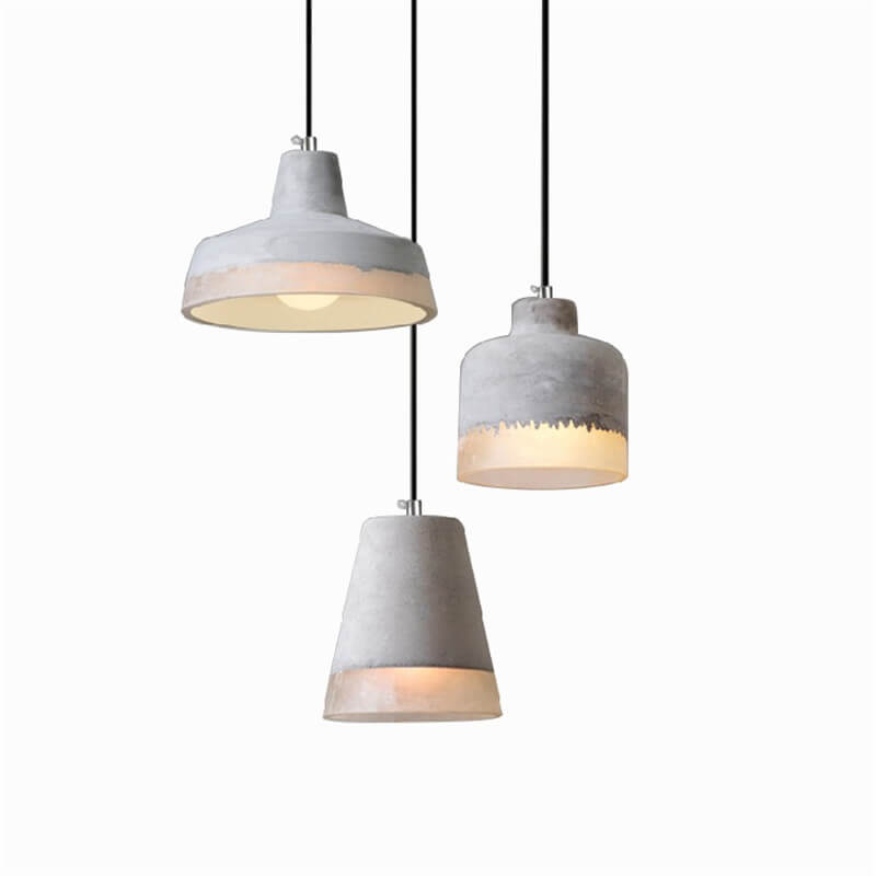 Minimalist Grey Cement Pendant Light - 1-Light Design