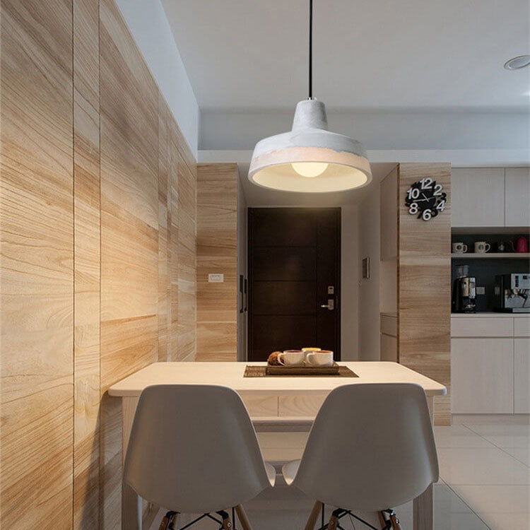Minimalist Grey Cement Pendant Light - 1-Light Design