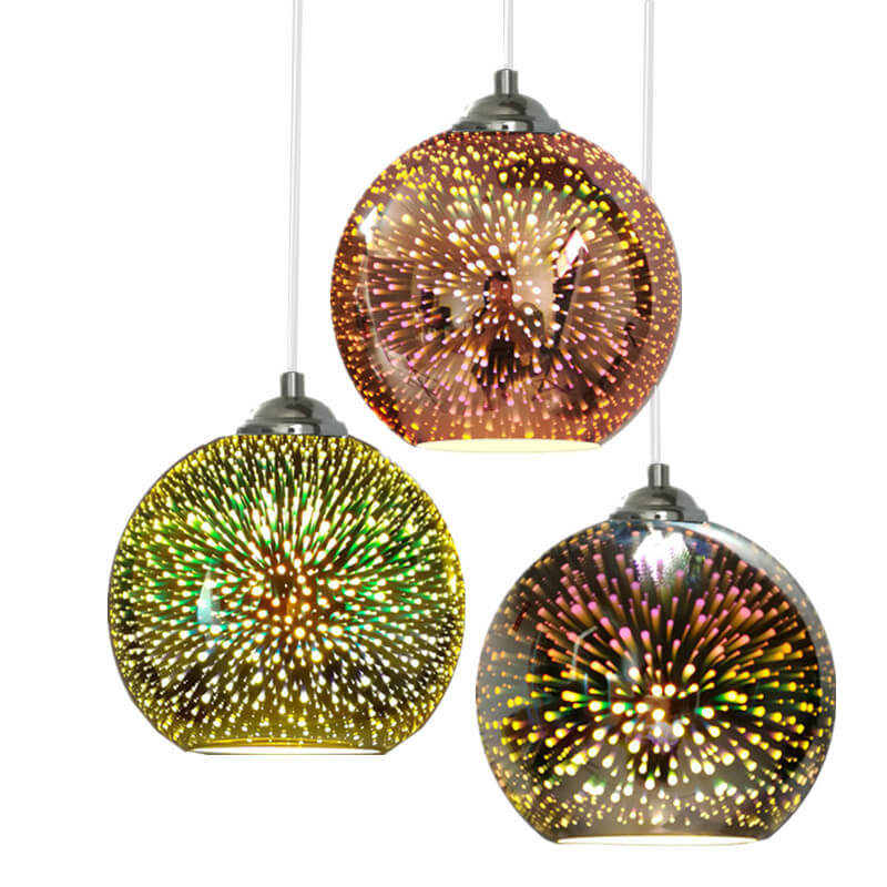 Fireworks Glass Dome Pendant Light
