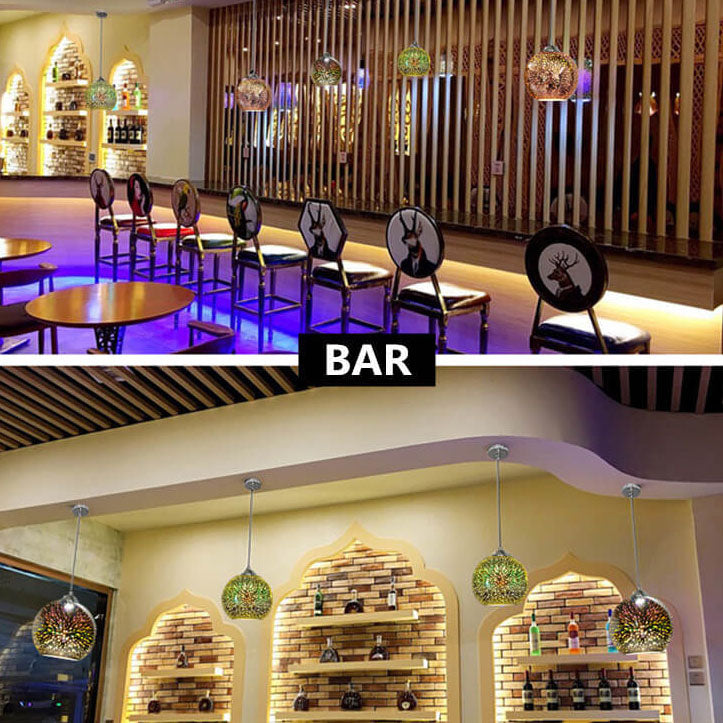 Fireworks Glass Dome Pendant Light
