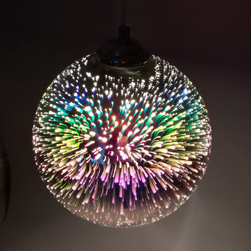 Fireworks Glass Dome Pendant Light