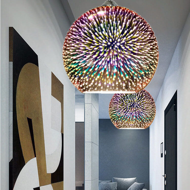 Fireworks Glass Dome Pendant Light