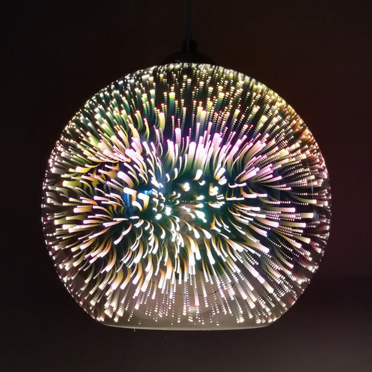Fireworks Glass Dome Pendant Light