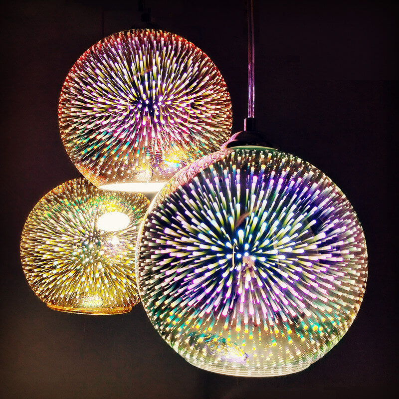 Fireworks Glass Dome Pendant Light