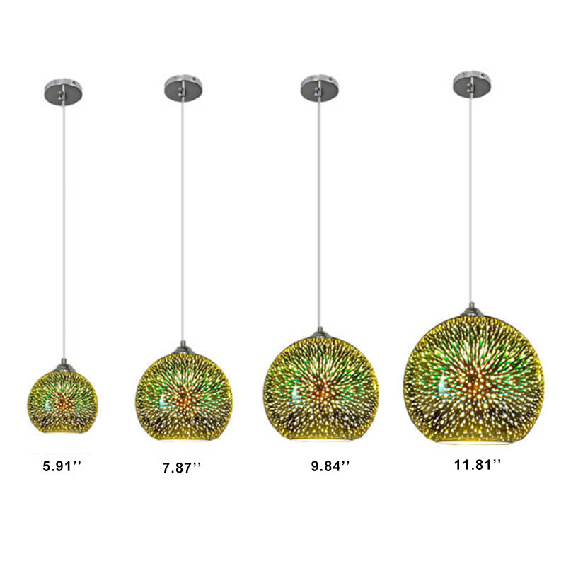 Fireworks Glass Dome Pendant Light