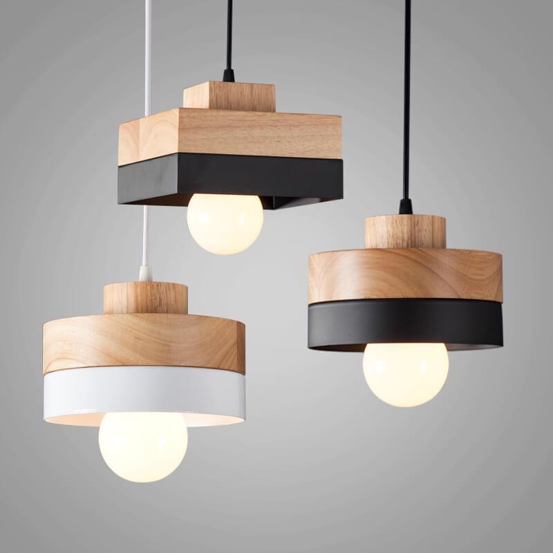 Nordic 1-Light Round/Square Pendant Lamp