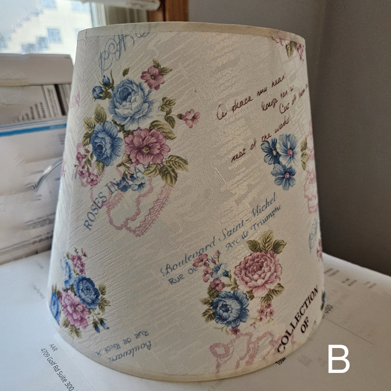 Elegant Floral Fabric Table Lamp with Iron Base - 1 Light