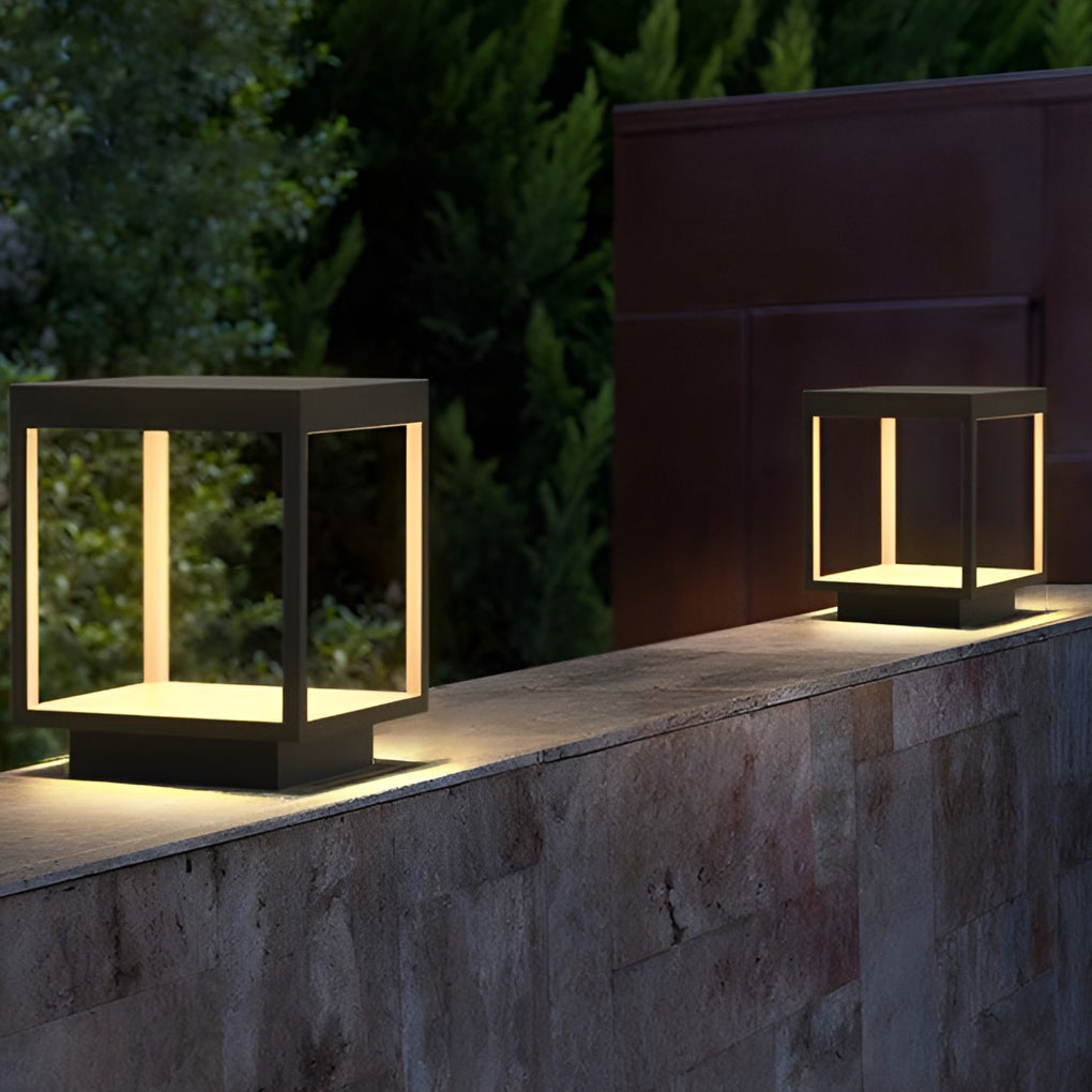 Modern Square LED Concrete Pillar Light