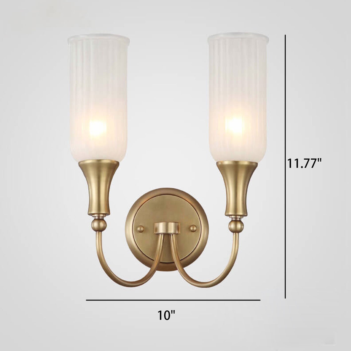 Rustic Brass and Glass 1/2 Light Wall Sconce