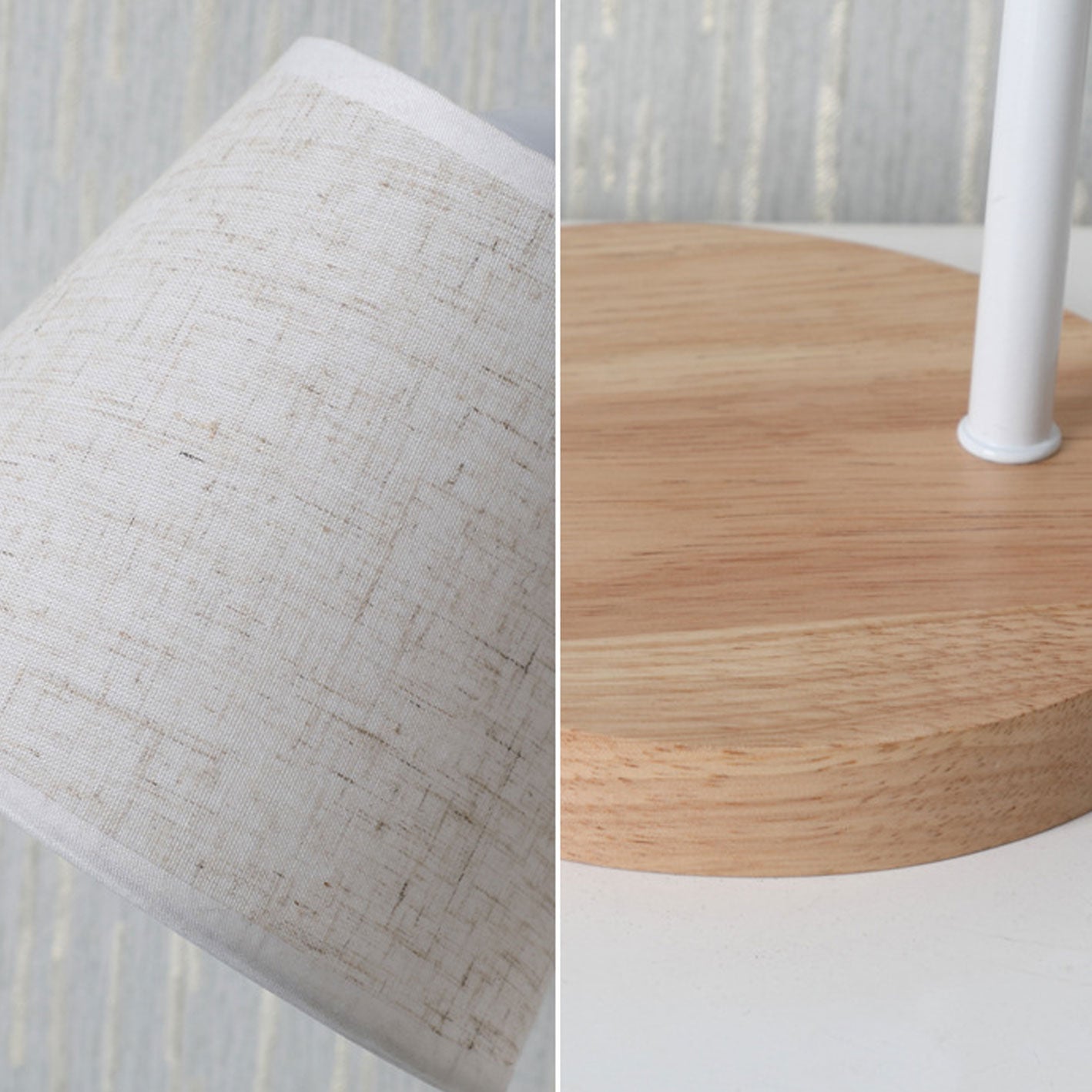 Minimalist Cone Linen Shade Table Lamp with Wood Base - 1-Light Design