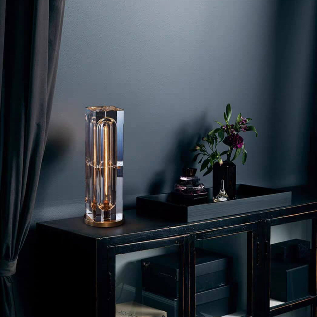 Contemporary Crystal Geometric 1-Light Table Lamp