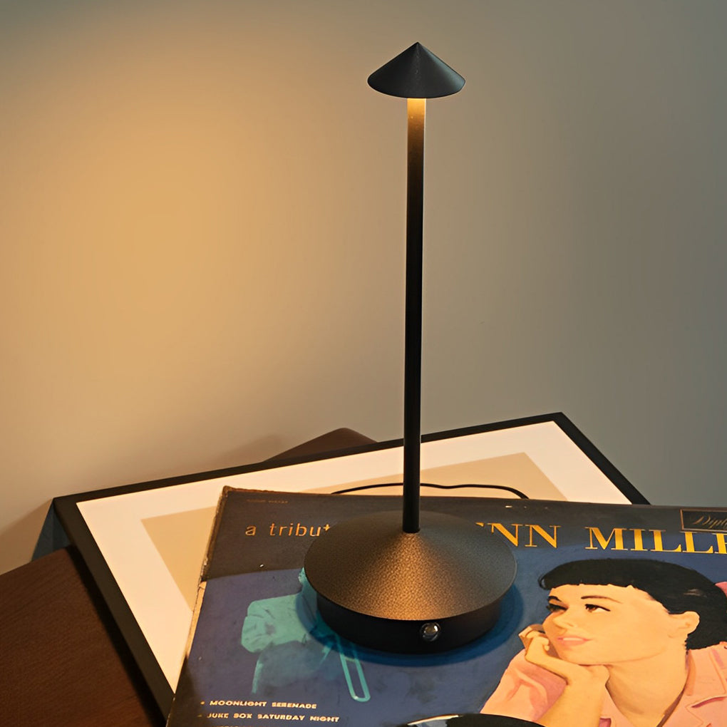 11.41-Inch Cordless Mushroom Table Lamp - Stylish Home Decor Accent