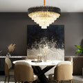 Luxury Round Oval Crystal Chandelier with Three-Step Dimming