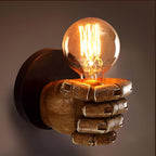 Retro Industrial Resin Hand Fist Wall Sconce Lamp