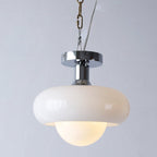 Contemporary Glass Egg Tart 1-Light Flush Mount Fixture