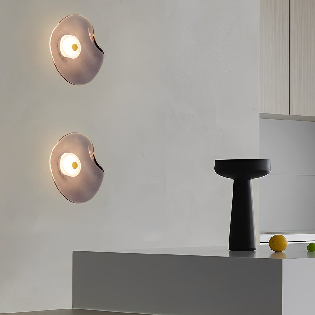 Postmodern Irregular Round Glass Wall Sconce Lamp