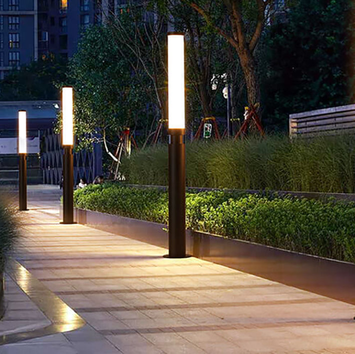 Contemporary Acrylic LED Outdoor Lawn Lamp - Waterproof Lipstick Design