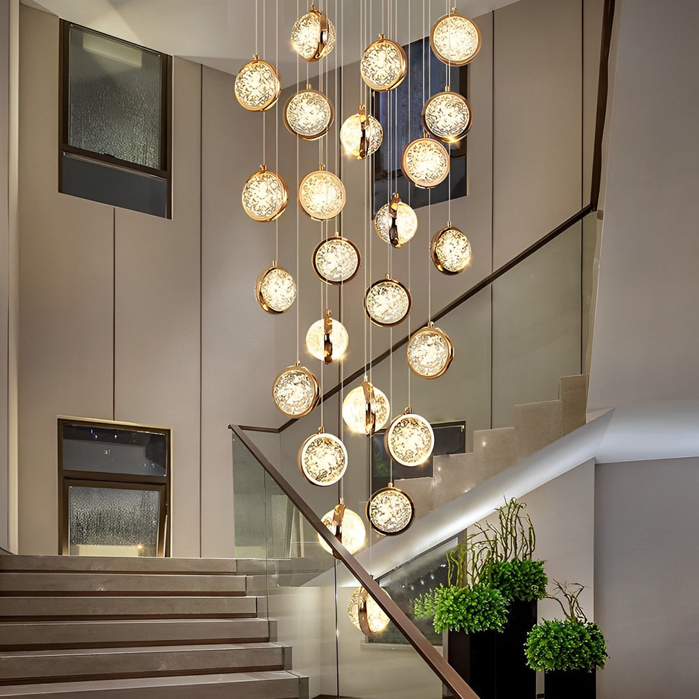 Adjustable Luxury Crystal Cluster Chandelier for Modern Staircases