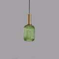 Striped Glass 1-Light Lantern Pendant