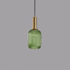 Striped Glass 1-Light Lantern Pendant