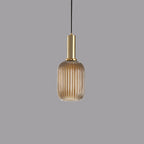 Striped Glass 1-Light Lantern Pendant