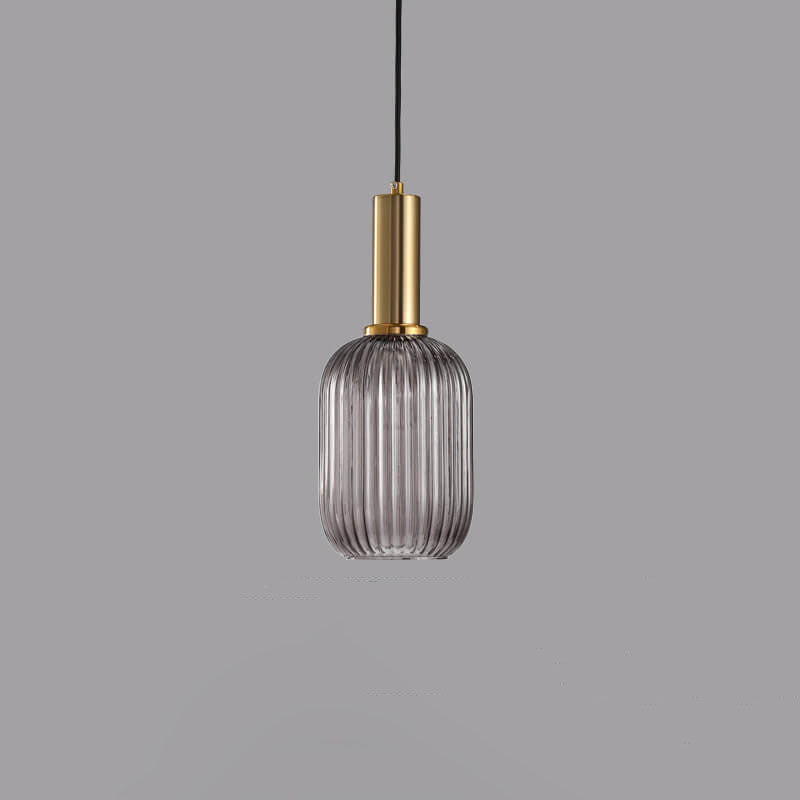 Striped Glass 1-Light Lantern Pendant
