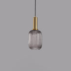 Striped Glass 1-Light Lantern Pendant