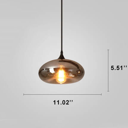 Contemporary Smoke Gray Glass LED Pendant Light
