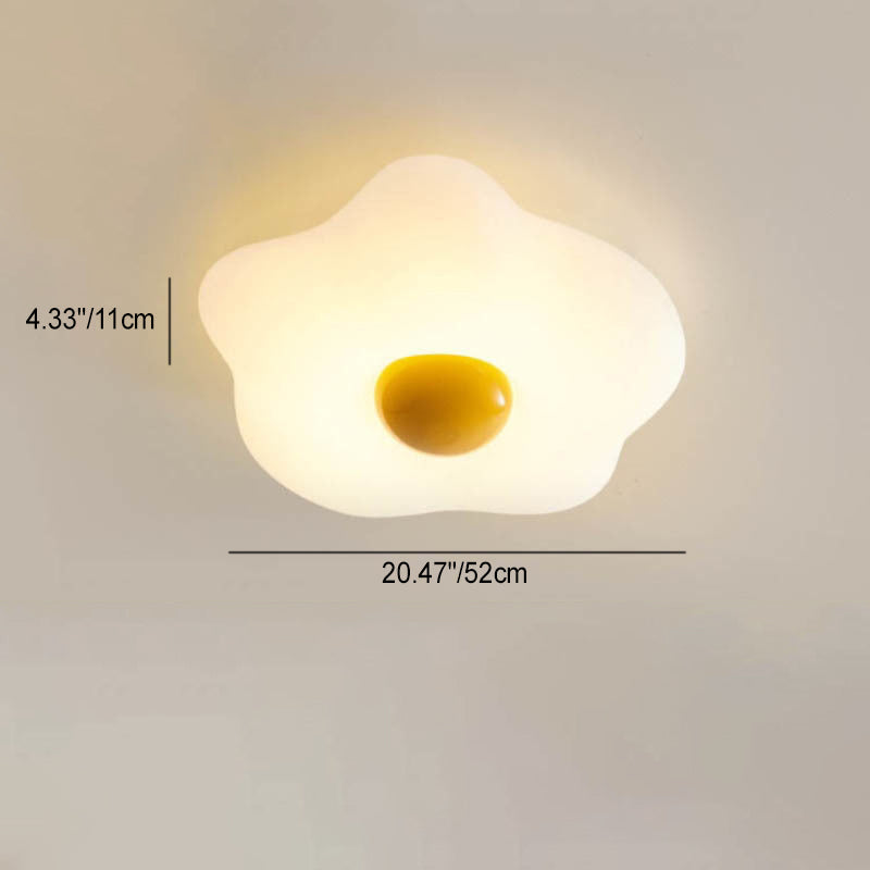 Modern LED Flush Mount Ceiling Light - Creative Fried Egg Design for Living Room