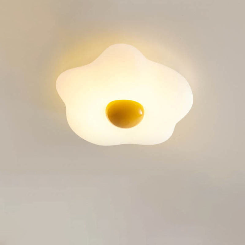 Modern LED Flush Mount Ceiling Light - Creative Fried Egg Design for Living Room