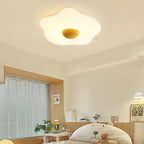 Modern LED Flush Mount Ceiling Light - Creative Fried Egg Design for Living Room