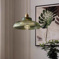 Nordic Stripe Glass Pendant Light - Brass, 1-Light Design for Living Room