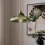 Nordic Stripe Glass Pendant Light - Brass, 1-Light Design for Living Room