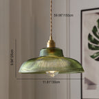 Nordic Stripe Glass Pendant Light - Brass, 1-Light Design for Living Room