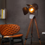 Modern Iron and Wood 1-Light Floor Lamp for Living Room
