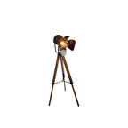 Modern Iron and Wood 1-Light Floor Lamp for Living Room